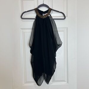 Romeo + Juliet couture vintage halter chiffon beaded neck blouse size S